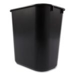 Rubbermaid Commercial Deskside Plastic Wastebasket, 3.5 gal, Plastic, Black - Image 3