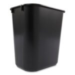 Rubbermaid Commercial Deskside Plastic Wastebasket, 3.5 gal, Plastic, Black - Image 4