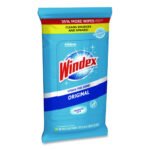 Windex Glass and Surface Wet Wipe, Cloth, 7 x 8, Unscented, White, 38/Pack, 12 Packs/Carton - Image 2