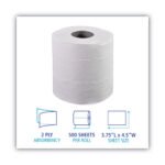 Boardwalk® Standard Toilet Paper, 2-Ply, 156-ft Roll, 500 Sheets, 96 Rolls - Image 3