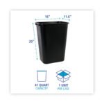 Boardwalk® Soft-Sided Wastebasket, 41 qt, Plastic, Black - Image 3