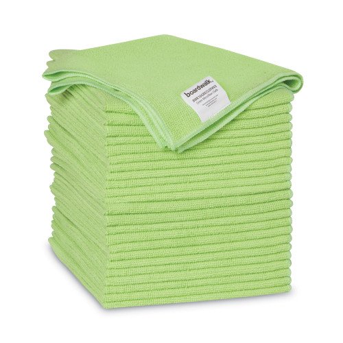 748157-500x500-0-1.jpg Boardwalk® Microfiber Cleaning Cloths, Green, 24 Cloths - Image 4