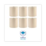Boardwalk Green Xtra Roll Towels, 1-Ply, 8" x 800 ft, Natural, 6 Rolls/Carton - Image 3