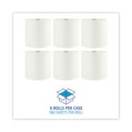 Boardwalk Xtra Roll Towels, 1-Ply, 8" x 800 ft, White, 6 Rolls/Carton - Image 3