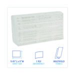 Boardwalk® Multifold Paper Towels, 1-Ply, White, 4000 Towels - Image 3