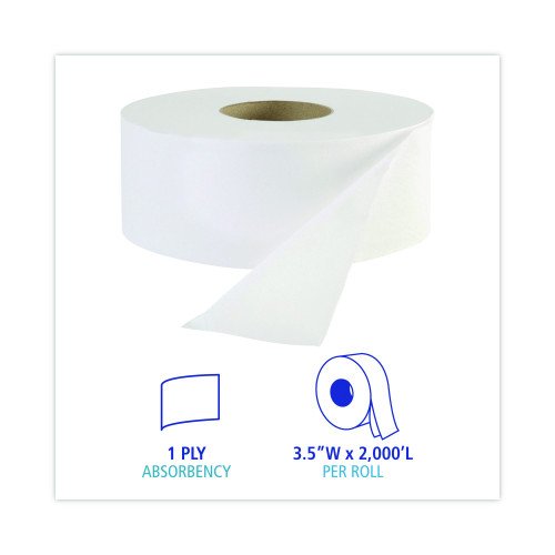 758001-500x500-0.jpg Boardwalk® Jumbo Jr. Toilet Paper Rolls, 1-Ply, 2000-ft., 12 Rolls - Image 3
