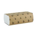 Boardwalk® Multifold Paper Towels, 1-Ply, White, 4000 Towels - Image 2