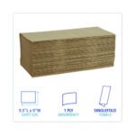 Boardwalk® Single Fold Paper Towels, 1-Ply, Brown, 4000 Towels - Image 3