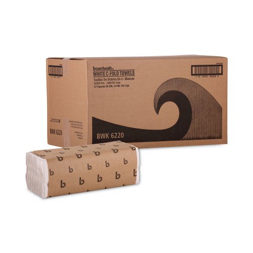 758057-500x500-0.jpg Boardwalk® C-Fold Paper Towels, 1-Ply, White, 2400 Towels - Image 4