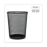 Universal Mesh Wastebasket, 18 qt, Steel Mesh, Black - Image 3