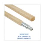 Boardwalk® Metal Tip Threaded Hardwood Broom Handle, 60" x 1 1/8" D - Image 3