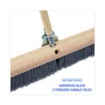 Boardwalk® Floor Brush Head, 3" Gray Flagged Plastic, 36" - Image 4