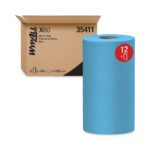 WypAll General Clean X60 Cloths, Small Roll, 9.8 x 13.4, Blue, 130/Roll, 12 Rolls/Carton - Image 2