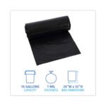 Boardwalk® Waste Can Liners, 16 gal, Black, 15 Bags/Roll, 10 Rolls/CT - Image 2