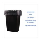 Boardwalk® Waste Can Liners, 16 gal, Black, 15 Bags/Roll, 10 Rolls/CT - Image 4