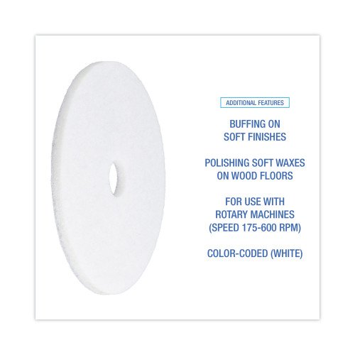 785362-500x500-0.jpg Boardwalk® Standard Floor Pads, 20" dia, White, 5/Carton - Image 4
