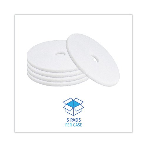 785363-500x500-0.jpg Boardwalk® Standard Floor Pads, 20" dia, White, 5/Carton - Image 3