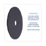 Boardwalk® Standard 20" Black Stripping Floor Pads, 5 Pads - Image 4