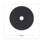 Boardwalk® Standard 20" Black Stripping Floor Pads, 5 Pads - Image 2