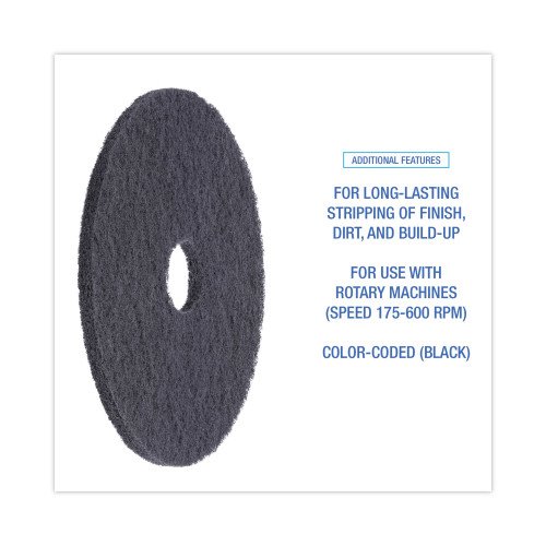 785440-500x500-0.jpg Boardwalk® Standard Floor Pads, 19" dia, Black, 5/Carton - Image 4