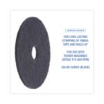 Boardwalk® Standard Black Floor Pads, 17" dia, Black, 5/Carton - Image 4