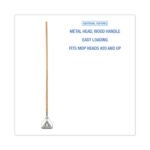 Boardwalk® Quick Change Metal Head 54" Wooden Mop Handle, Natural - Image 3