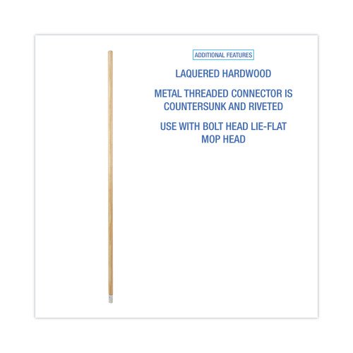 788151-500x500-0.jpg Boardwalk® Lie-Flat Screw-In Wood Mop Handle, 1 1/8 dia x 54, Natural - Image 3