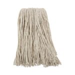 Boardwalk® Cotton Cut-End Wet Mop Heads, 16 oz, White, 12 Mop Heads