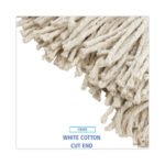 Boardwalk® Cotton Cut-End Wet Mop Heads, 16 oz, White, 12 Mop Heads - Image 4