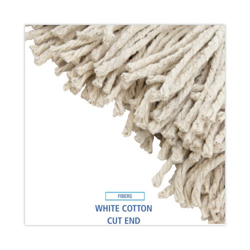 796863-500x500-0.jpg Boardwalk® Cotton Cut-End Wet Mop Heads, 16 oz, White, 12 Mop Heads - Image 4