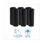 Boardwalk® Waste Can Liners, 16 gal, Black, 15 Bags/Roll, 10 Rolls/CT - Image 3