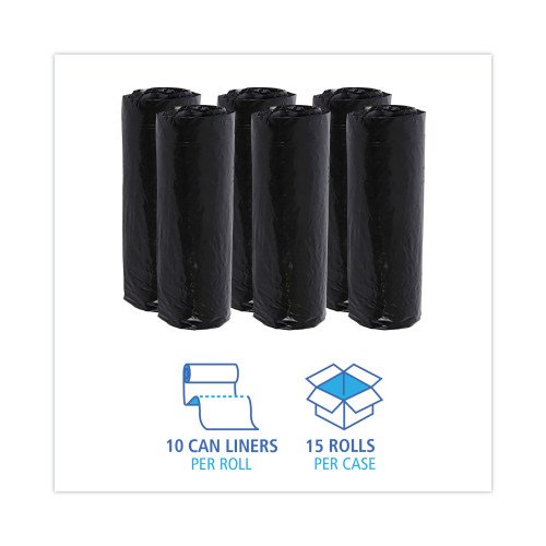 798658-500x500-0.jpg Boardwalk® Waste Can Liners, 16 gal, Black, 15 Bags/Roll, 10 Rolls/CT - Image 3