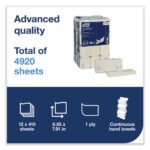 Tork® Continuous Multifold Paper Towels, 1-Ply, White, 4920 Towels - Image 4