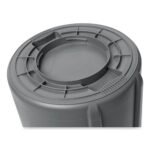 Rubbermaid Commercial Vented Round Brute Container, 55 gal, Plastic, Gray - Image 3