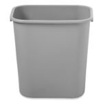 Rubbermaid Commercial Deskside Plastic Wastebasket, 7 gal, Plastic, Gray - Image 2