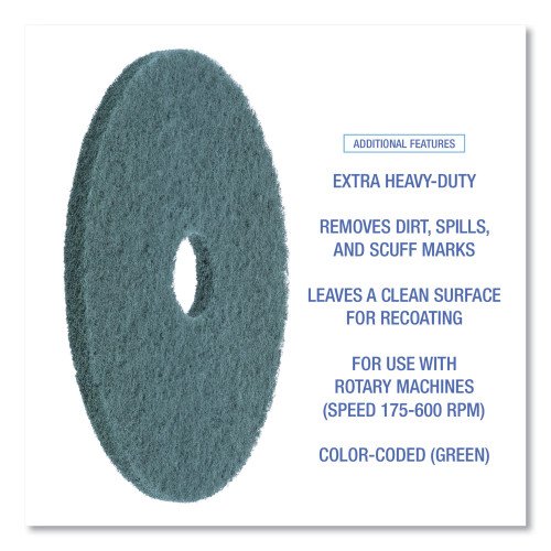 844001-500x500-0.jpg Boardwalk® Standard Floor Pads, 20" dia, Green, 5/Carton - Image 4