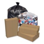 Pitt Plastics Eco Strong Plus Can Liners, 33 gal, 1 mil, 33" x 39", Black, Perforated Roll, 150/Carton - Image 4