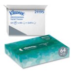 Kleenex White Facial Tissue Junior Pack, 2-Ply, 48 Sheets/Box, 64 Boxes/Carton