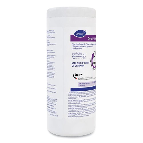 889334-500x500-0.jpg Diversey Oxivir 1 Wipes, 1-Ply, 7 x 8, 60/Canister, 12 Canisters/Carton - Image 4