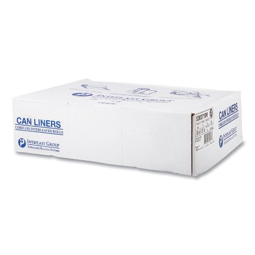 894187-500x500-0.jpg Inteplast Group High-Density Commercial Can Liners, 30 gal, 10 mic, 30" x 37", Clear, Interleaved Roll, 25 Bags/Roll, 20 Rolls/Carton - Image 3