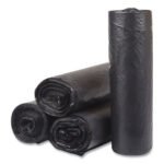 Inteplast Group High-Density Commercial Can Liners, 33 gal, 16 mic, 33" x 40", Black, Interleaved Roll, 25 Bags/Roll, 10 Rolls/Carton - Image 2