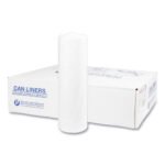 Inteplast Group High-Density Commercial Can Liners, 45 gal, 14 mic, 40" x 48", Clear, Interleaved Roll, 25 Bags/Roll, 10 Rolls/Carton