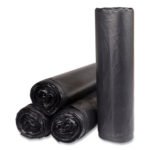Inteplast Group High-Density Commercial Can Liners, 45 gal, 16 mic, 40" x 48", Black, Interleaved Roll, 25 Bags/Roll, 10 Rolls/Carton - Image 2