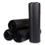 Inteplast Group High-Density Commercial Can Liners, 45 gal, 22 mic, 40" x 48", Black, Interleaved Roll, 25 Bags/Roll, 6 Rolls/Carton - Image 2