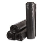 Inteplast Group High-Density Commercial Can Liner Value Pack, 45 gal, 19 mic, 40" x 46", Black, Interleaved Roll, 25 Bags/Roll, 6 Rolls/CT