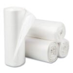 Inteplast Group High-Density Commercial Can Liners, 10 gal, 5 mic, 24" x 24", Natural, Perforated Roll, 50 Bags/Roll, 20 Rolls/Carton