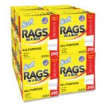 Scott Rags in a Box, POP-UP Box, 12 x 9, White, 200/Box, 8 Boxes/Carton - Image 3