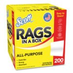 Scott Rags in a Box, POP-UP Box, 12 x 9, White, 200/Box, 8 Boxes/Carton - Image 4