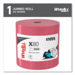 WypAll Power Clean X80 Heavy Duty Cloths, Jumbo Roll, 12.4 x 12.2, Red, 475 Wipers/Roll - Image 2