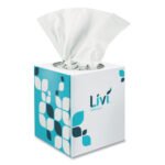 Livi VPG Select Cube Facial Tissue, 2-Ply, White, 90 Sheets/Box, 36 Boxes/Carton - Image 3